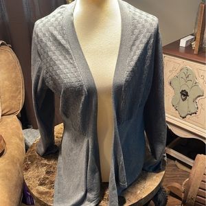 Light Gray Basket Weave Cardigan